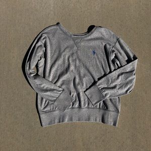 Heather Gray Lightweight Polo Crew Neck